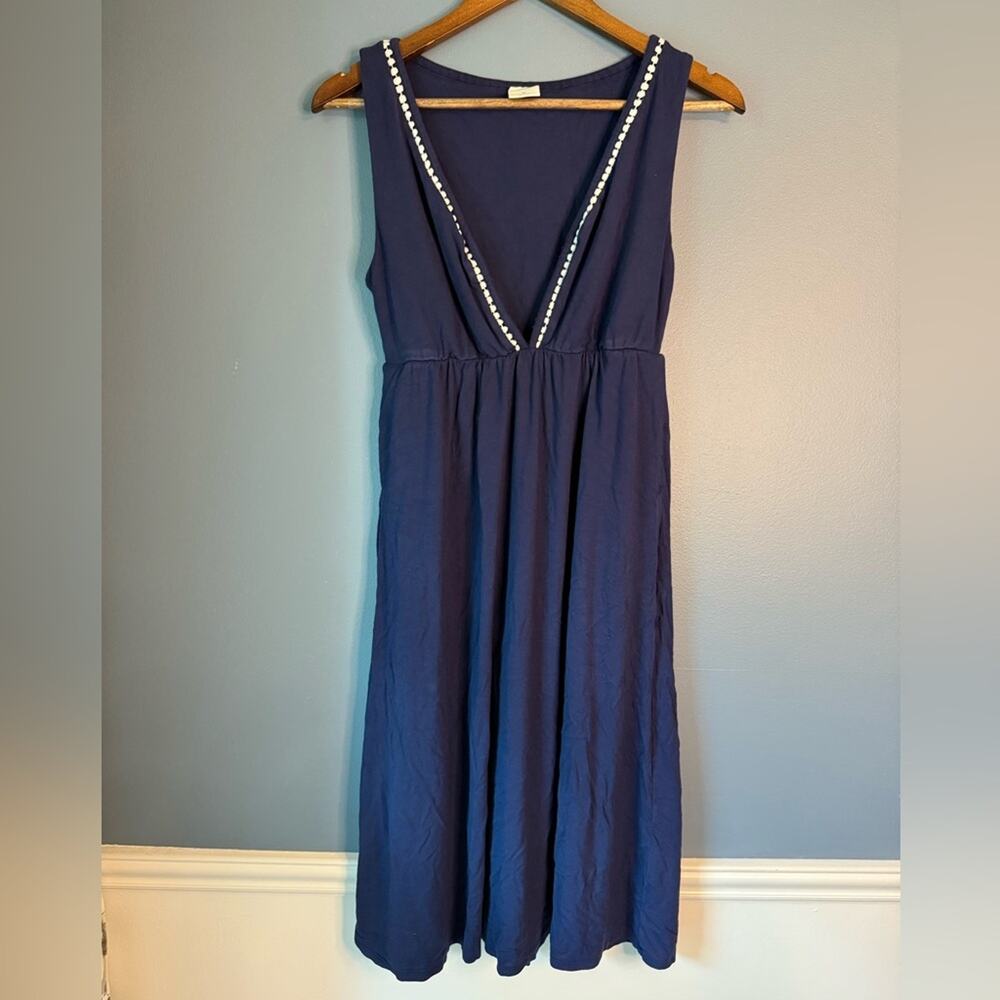 Soma Navy Blue Sleeveless‎ Dress with lace Trim